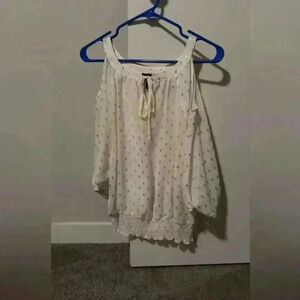 A. Byer Woman’s White Cold Shoulder Blouse